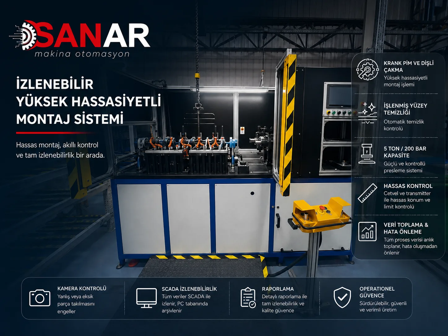 Krank Dişli Çakma ve Temizleme Sistemi
